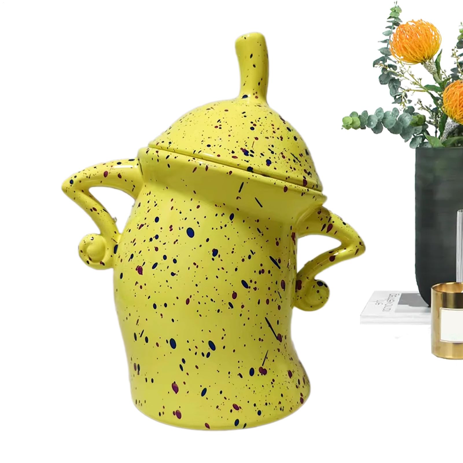 Canister With attitud-e plastico Tea Canister With attitud-e, Food Storage Canisters With Lids, Caniste-r With Attitud,Cute Food Storage Jar, Lovely Can For Biscuits Candy Coffee Tea Sugerg