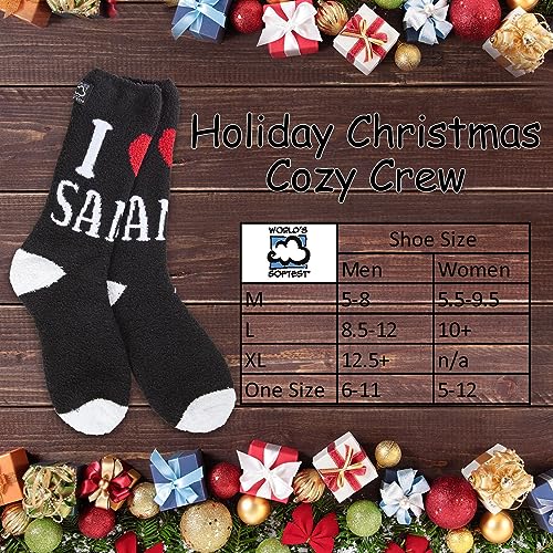 Image of World's Softest Cozy Collection Crew Socks - Smooth Multi Colors Cozy Socks - Knit Top Holiday Spirit Fashion Socks