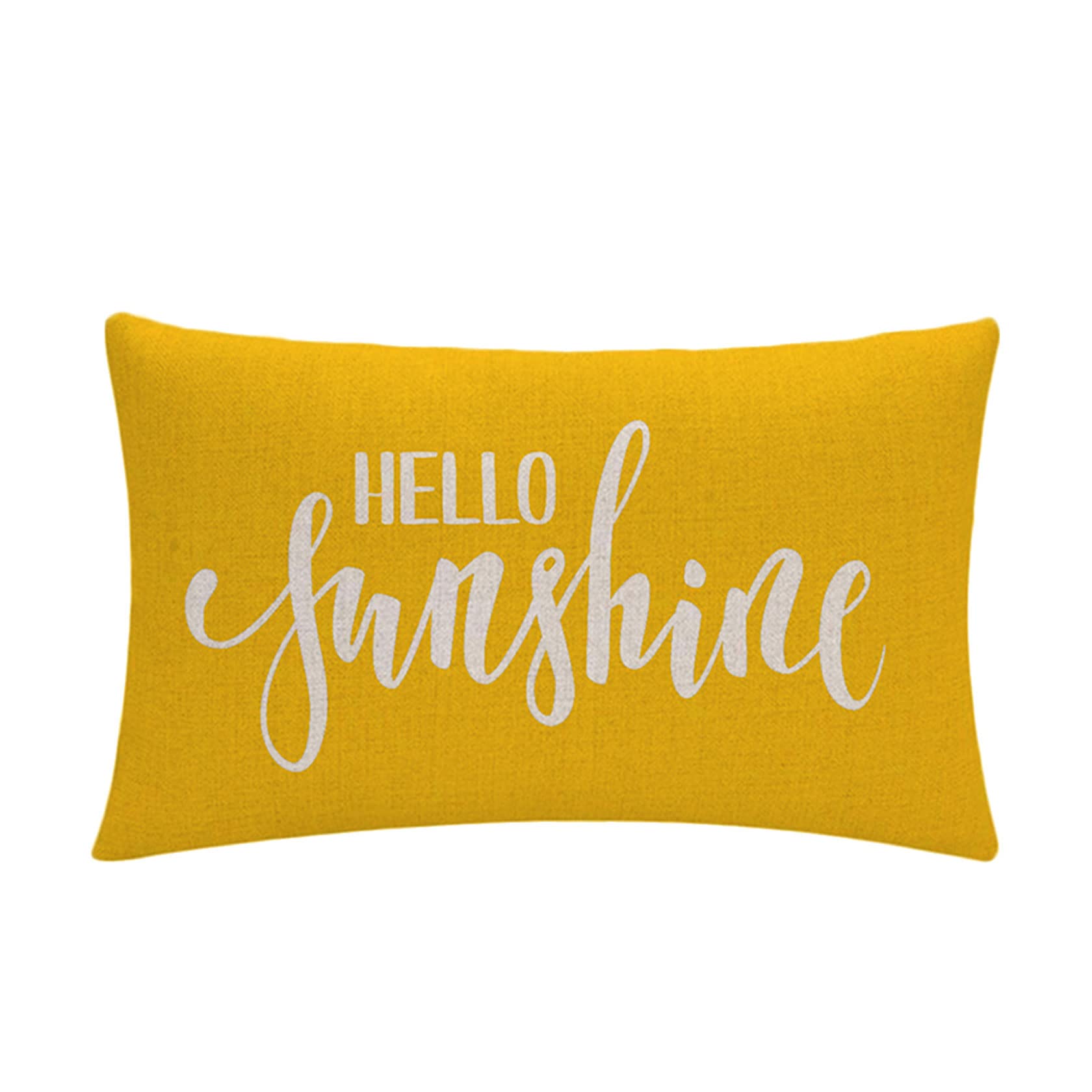 7COLORROOM 2Pack Farmhouse Decor Pillow Covers Hello Sunshine/You are My Sunshine Rectangular/Waist Cushion Covers Spring Summer Yellow Home Decorations Lumber Pillowcases 12" X 20"(Yellow) 1