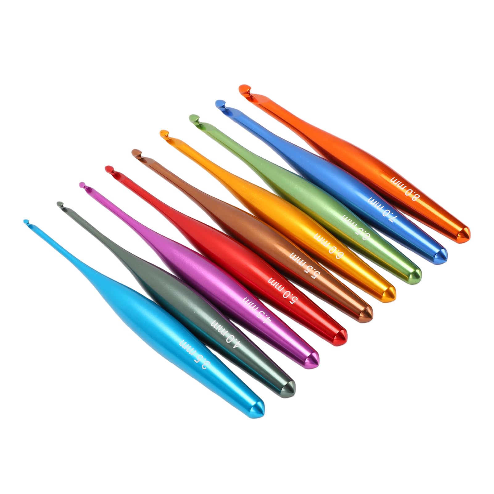 Xiuganpo Juego de Agujas de Ganchillo, 9 Tamaños de 3,5 Mm a 8 Mm Kit de Ganchillo Ergonómico para Principiantes, Agujas de de Aluminio con Bolsa de Almacenamiento para Manos Artríticas