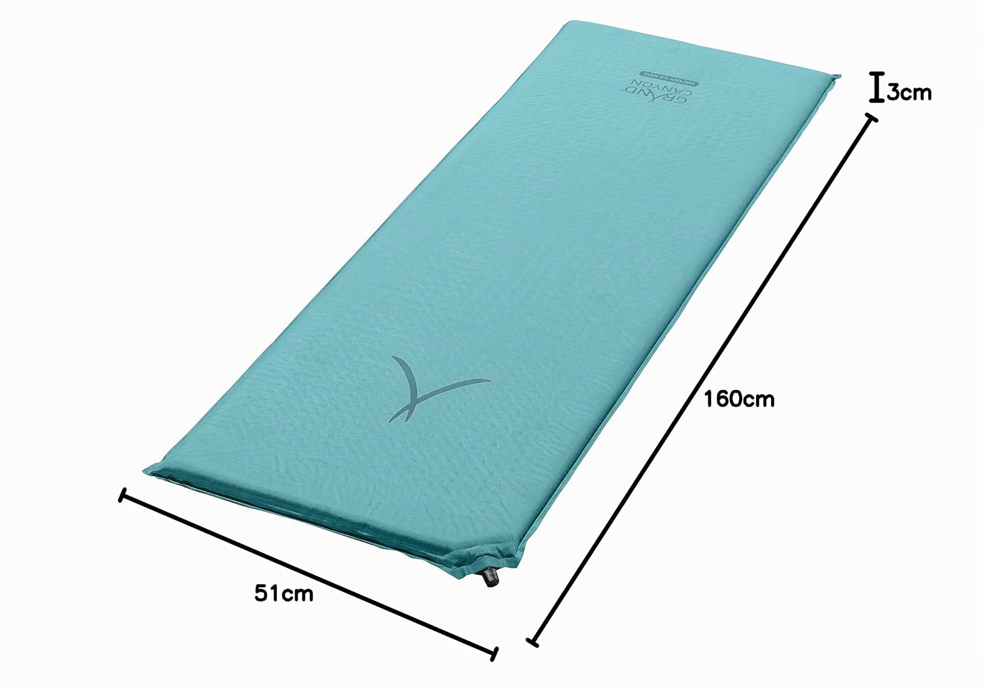 Grand Canyon HATTAN 3.8 KIDS - Tapis de camping autogonflant - 160x51x3,8cm - Meadowbrook (turquoise)