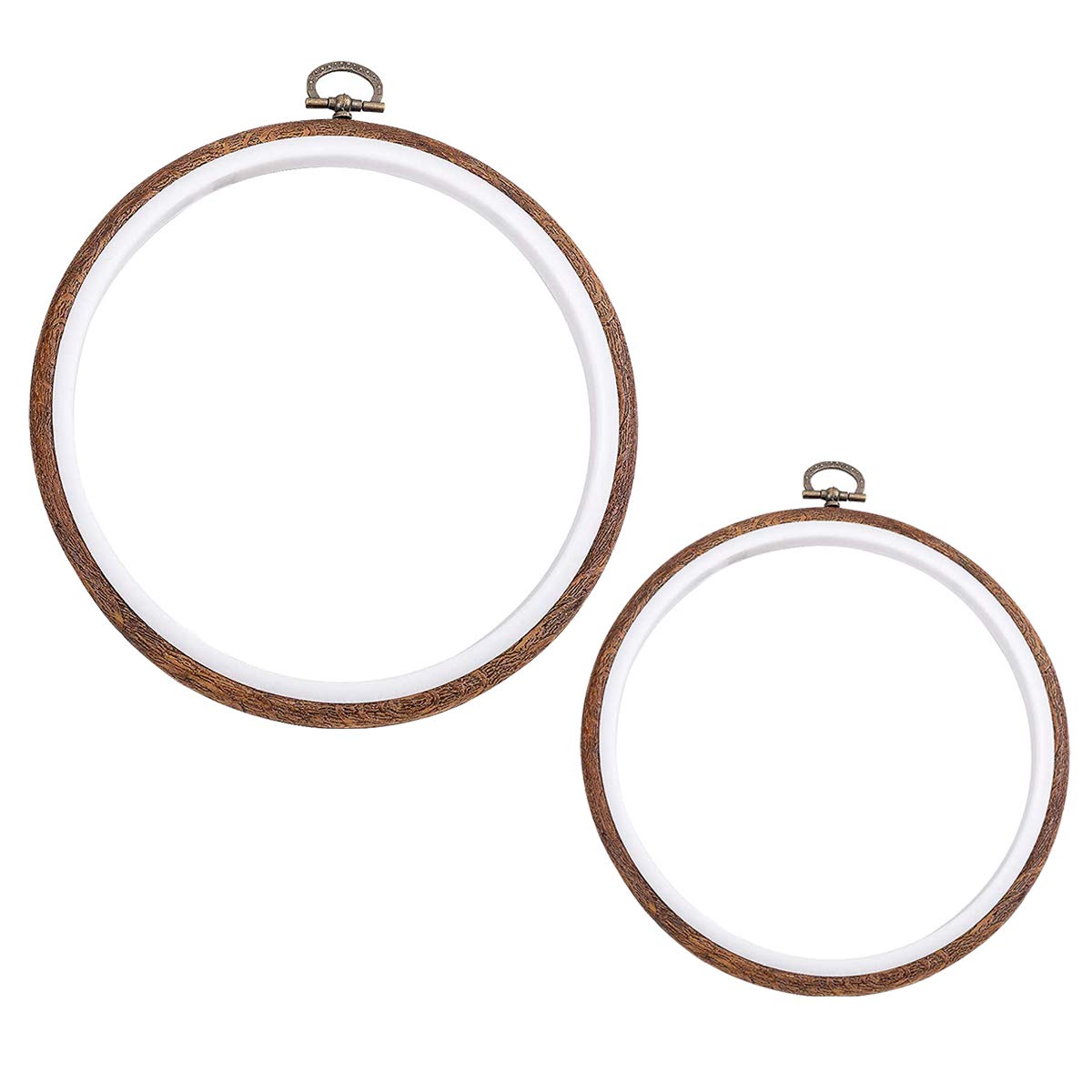 Embroidery Hoops Set, 2 Pcs Hoop Ring Imitation Wood Display Frame Embroidery Set