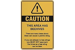 Caution This Area Has Beehives Sign