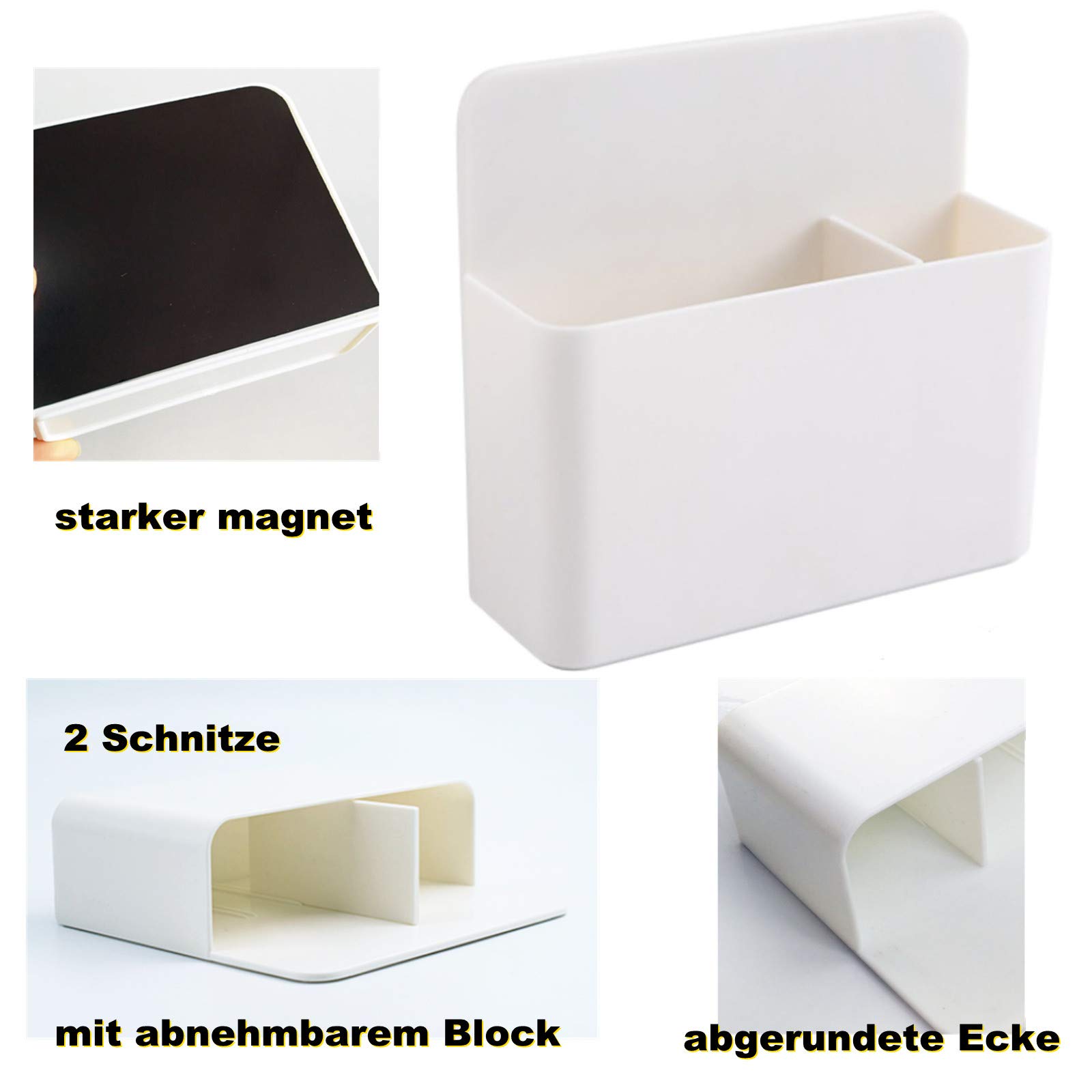 4 Porte-stylos Magnétiques - Aimants Puissants Pour Tableau Blanc, Frigo, Casier - Design Arrondi, Rangement Petit Bureau