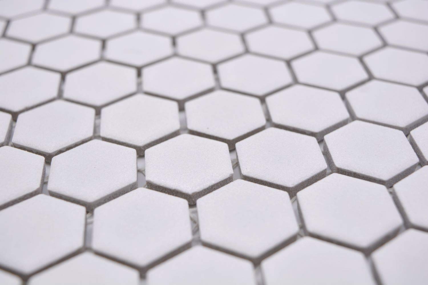 Mosaico de cerámica hexagonal blanco antideslizante para paredes y cocinas, revestimiento de pared | 10 alfombrillas