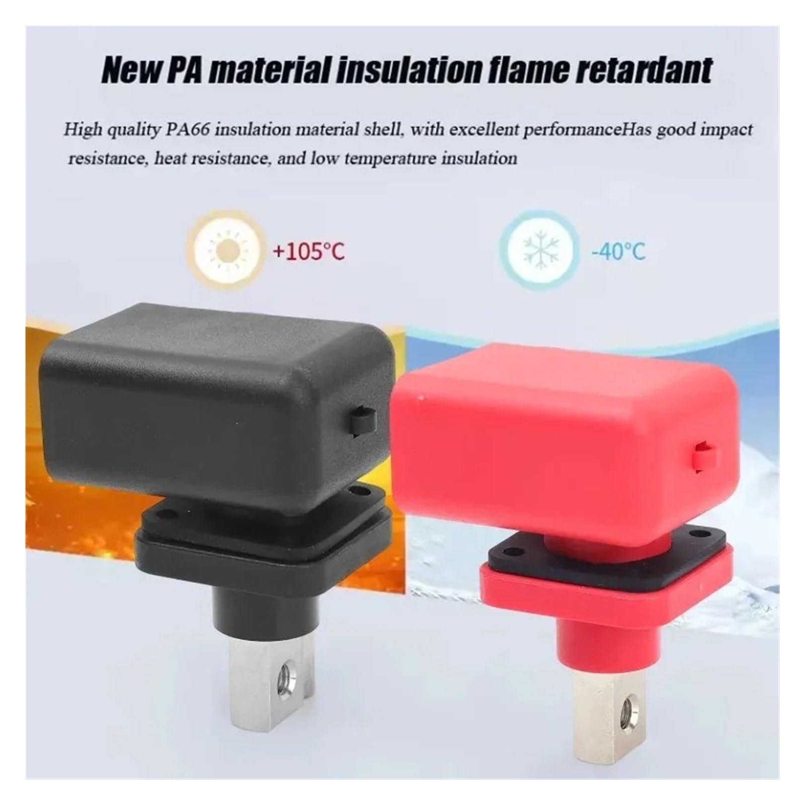 Conector de terminal batería totalmente cobre 120A 200A | Terminales de alta corriente Enchufes de almacenamiento de energía(200A- Red,5PCS)