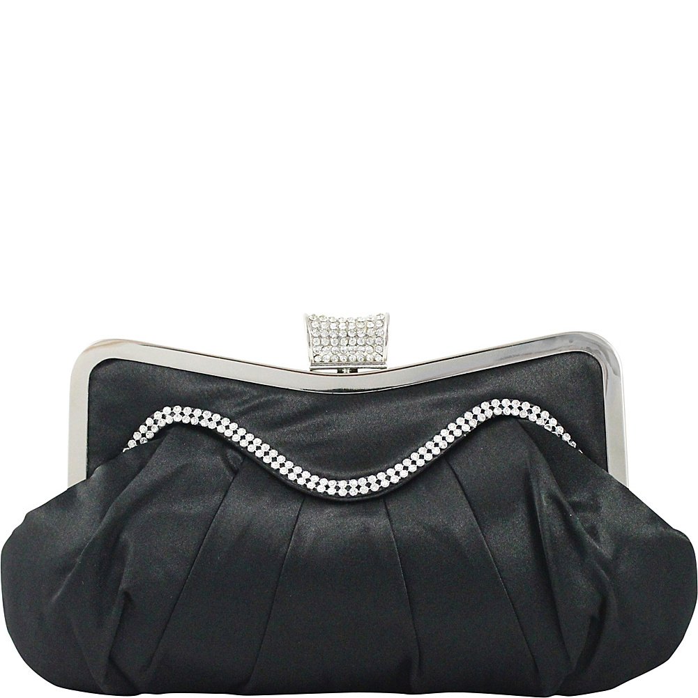 Jacki DesignElegant Satin Soft Evening Clutch/Party Bag/Wedding Purse (Black)