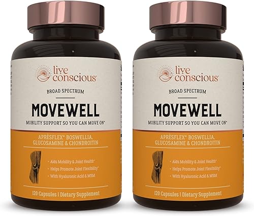 Miniatura 10 de Condroitina de glucosamina con MSM ácido hialurónico y más - MoveWell de LiveWell  Suplemento para la salud de las articulaciones