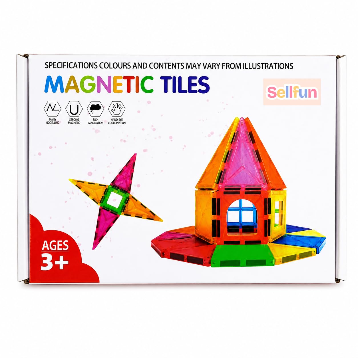 Magnetic Tiles for Kids|Magnetic Building Blocks for Kids 3 4 5 6 7 8 Yrs|Constructing&Creative Learning Educational Brain Toys|STEM Learning Kit Magnetic Toys (16 Pcs),Multicolor-image-15