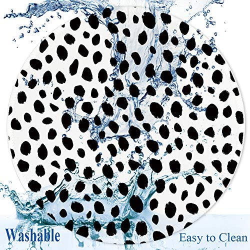 Round Mouse Pad Non-Slip Rubber Base Mouse Pads With Stitched Edge Lycra Cloth Mouse Mat For Computer Desktops, Pc, Laptop Office And Home Gaming Mouse Pad-7.9 X 7.9Inch (Polka Dots) #TOP4