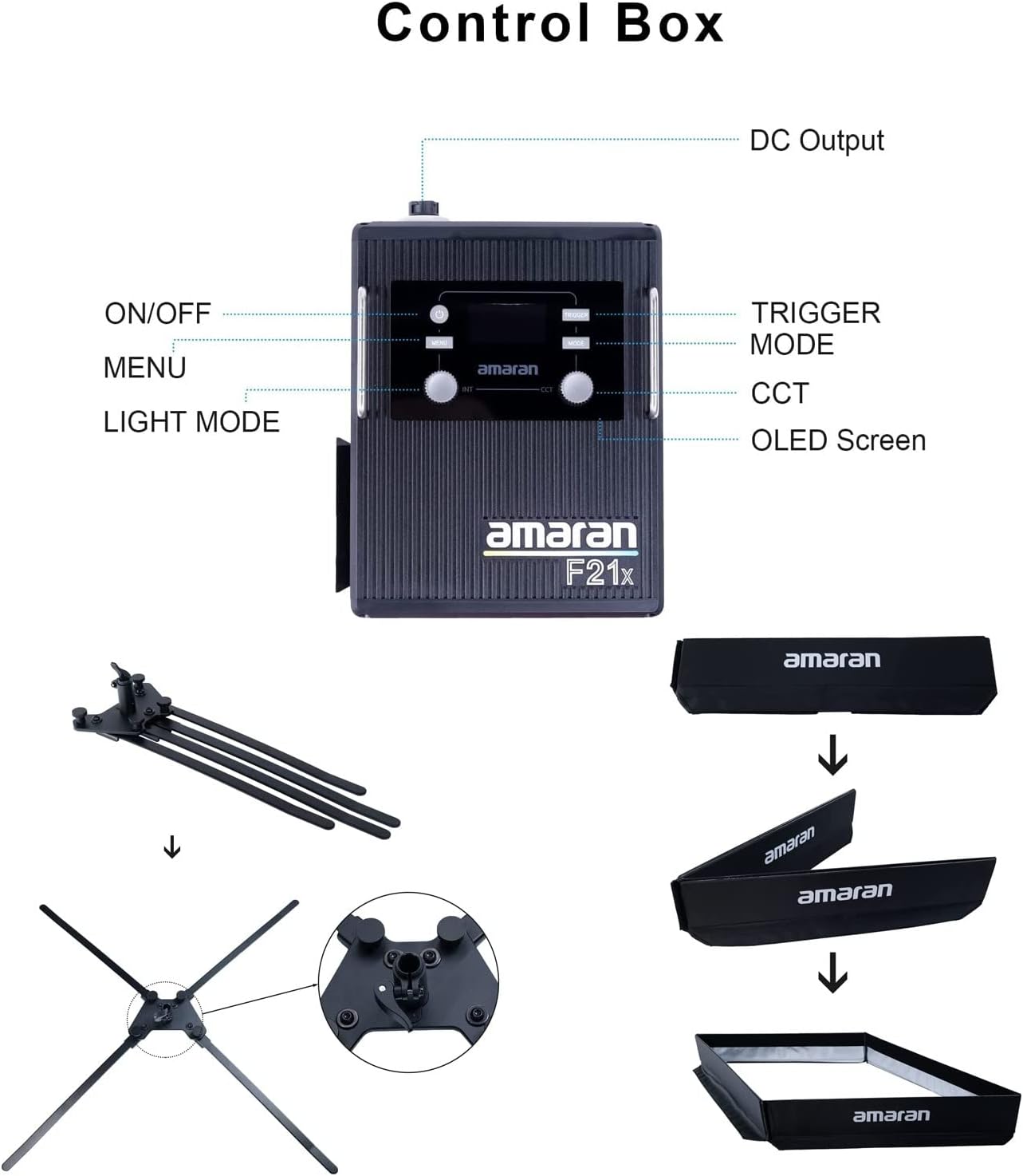 Amaran F21x 100W Flex LED Light Mat, Bi-Color 2500K-7500K Video Light Support DMX Sidus Link App Control for Video Photography