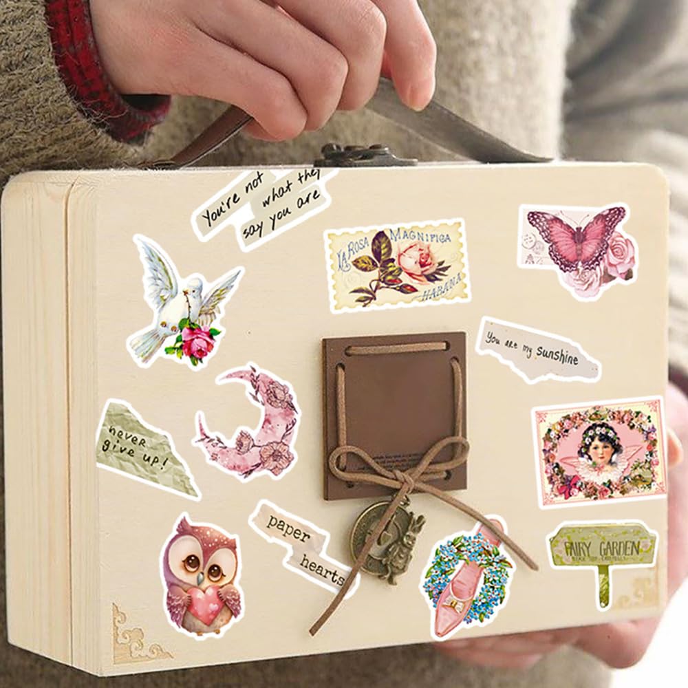 200Pcs Vintage Aesthetic Stickers Pack,Waterproof Vinyl Decals with Cute Retro Designs for Laptop,Water Bottle,Journaling,Scrapbook & Skateboard,Unique Gift for Girls,Teens & Adults (Aesthetics) - Image 3