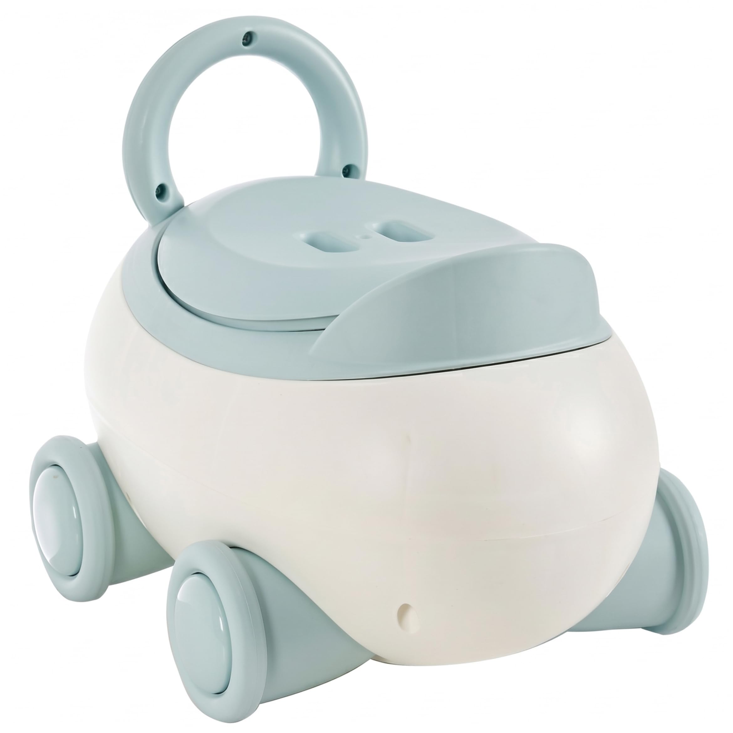 Kleinkind-Töpfchen, Baby-Töpfchen-Trainingstoilette aus Kunststoff mit herausnehmbarem Inneneimer und Spritzschutz, niedliches Cartoon-Schlachtauto, Blau