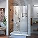 DreamLine Unidoor 46-47 in. W x 72 in. H Frameless Hinged Shower Door with Support Arm in Satin Black, SHDR-20467210-09