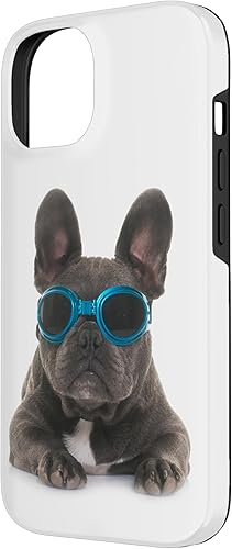 Miniatura 2 de iPhone 14 Divertido perro francés Bulldog francés cachorro con gafas caso