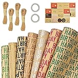 【Hoja ideal para Envolver Regalos de Cumpleaños】En nuestras vida, hay mucho gente importable, puede envolver su regalo exquito para regalar sus amigo/ hijos, tus familias, y papa y mama. Esto debe ser una ventaja para su regalo. Tambien es adecuado para manualidad. Nota: Nuestro papel de envolver no es un rollo de papel, se doblará cuando se entregue y las arrugas serán inevitablemente. Si le importa, ¡compre con precaución!
