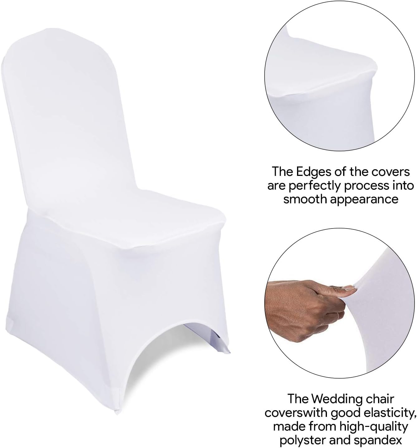 Lot De 150 Housses De Chaise Blanches En Polyester – Idéales Pour Mariage, Baptême Ou Décoration De Salle
