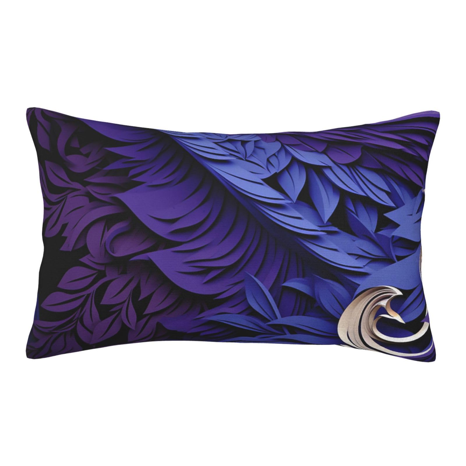 Velvet Pillowcases 16"x24" Ultra Soft Breathable Pillow Cases, Luxury Fuzzy Throw Pillow Covers with Zipper, Purple Background Abstract Elements Pillow Shams Decorative Cushion Cases for Couch