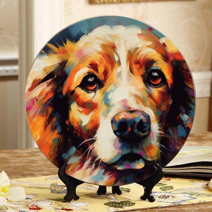Tidal River 10-inch Ceramic Plate for Wall Display or Tabletop, with Stand & Hook DP-427877881
