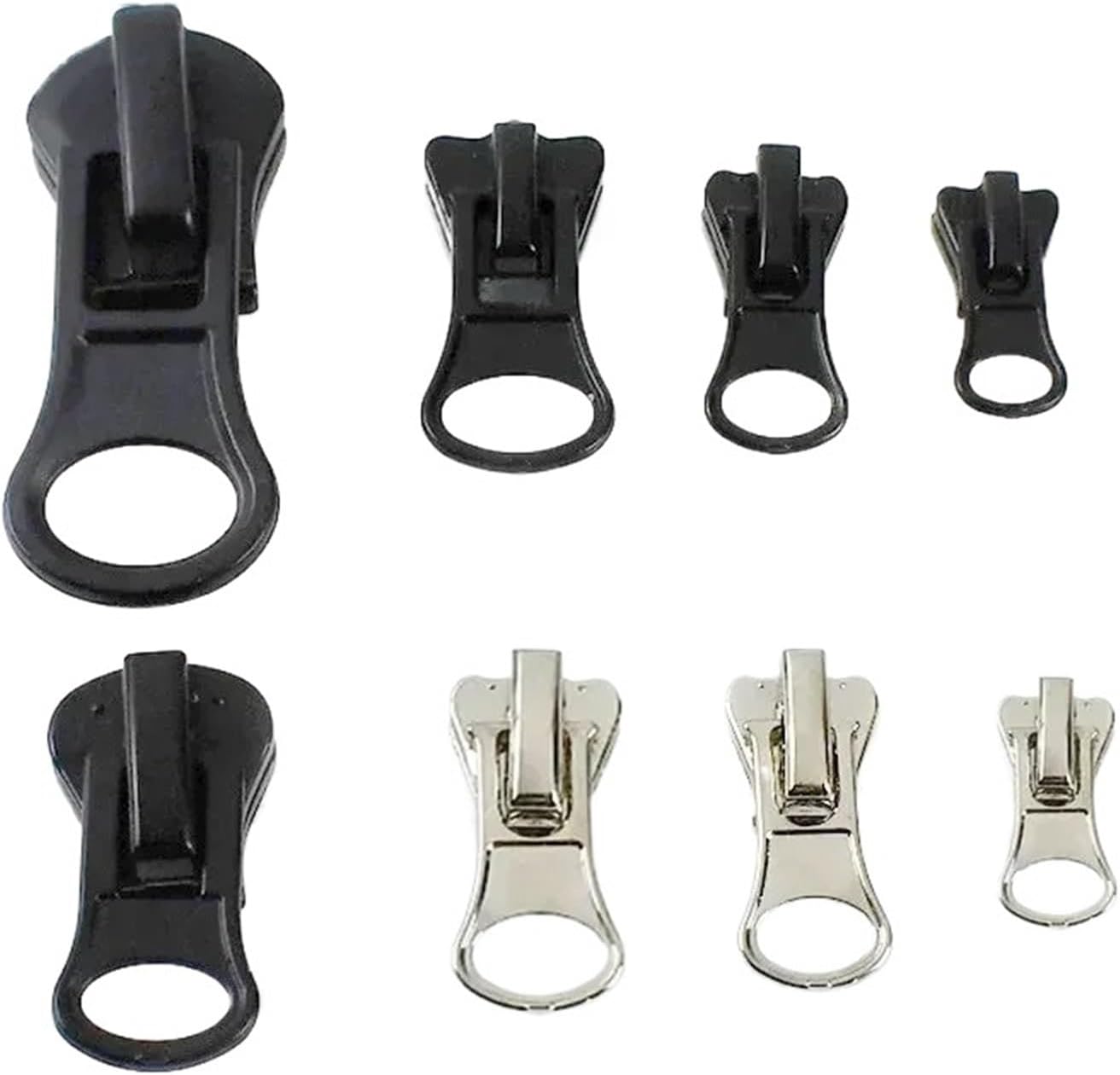 Zipper Replacement 20pcs Zipper Sliders Black Silver for Luggage Bags and Jackets(Silver-No5)
