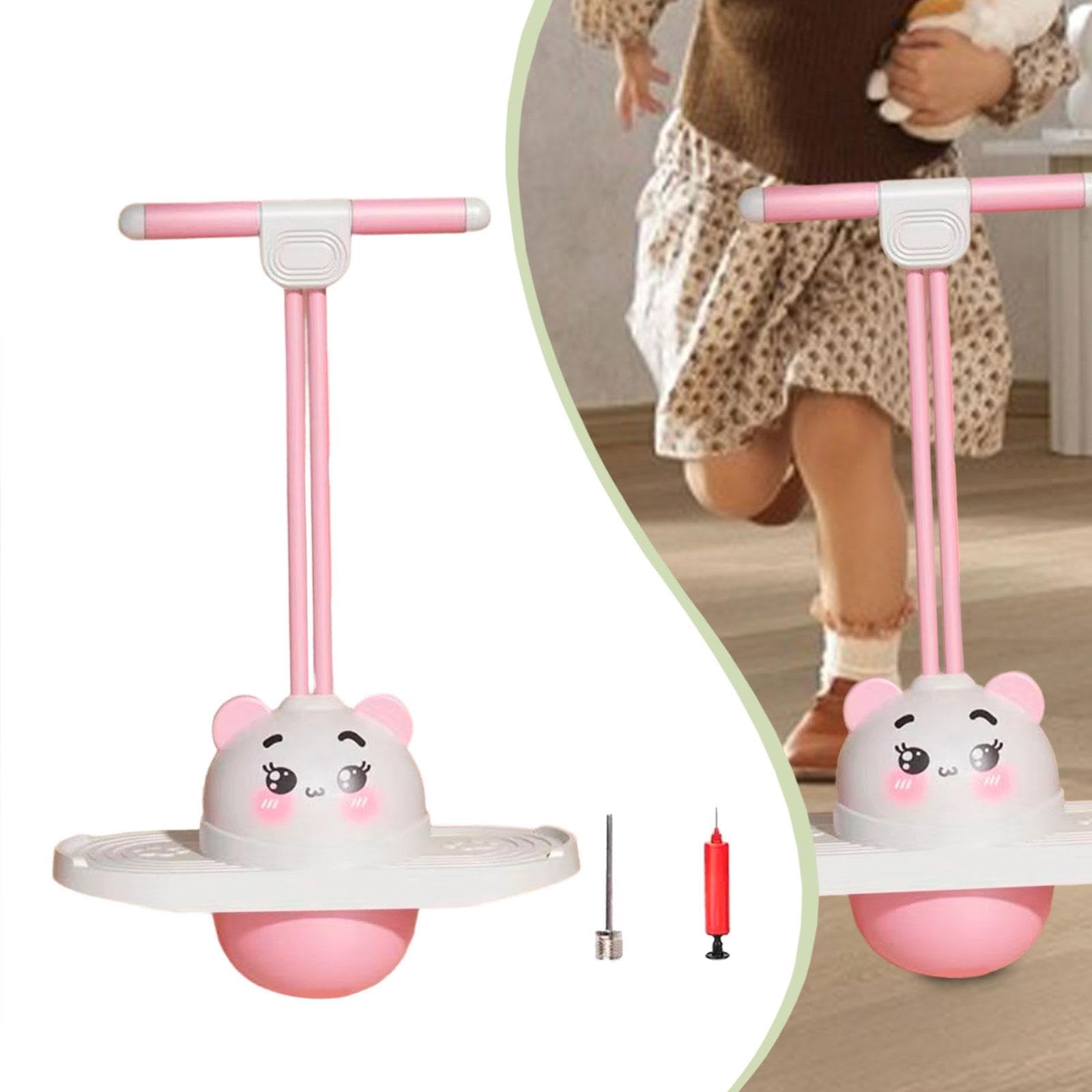 Pogo Ball Balancespielzeug Sprungbrett mit Handgriff Und Ballpumpe Robustes Material für Kinder für Fitnessübungen Und Spielerische Aktivitäten