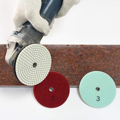 Miniatura 2 de GoYonder Juego de 3 almohadillas de pulido de diamante húmedo o seco de 4 pulgadas, kit de almohadillas de pulido de granito de piedra para