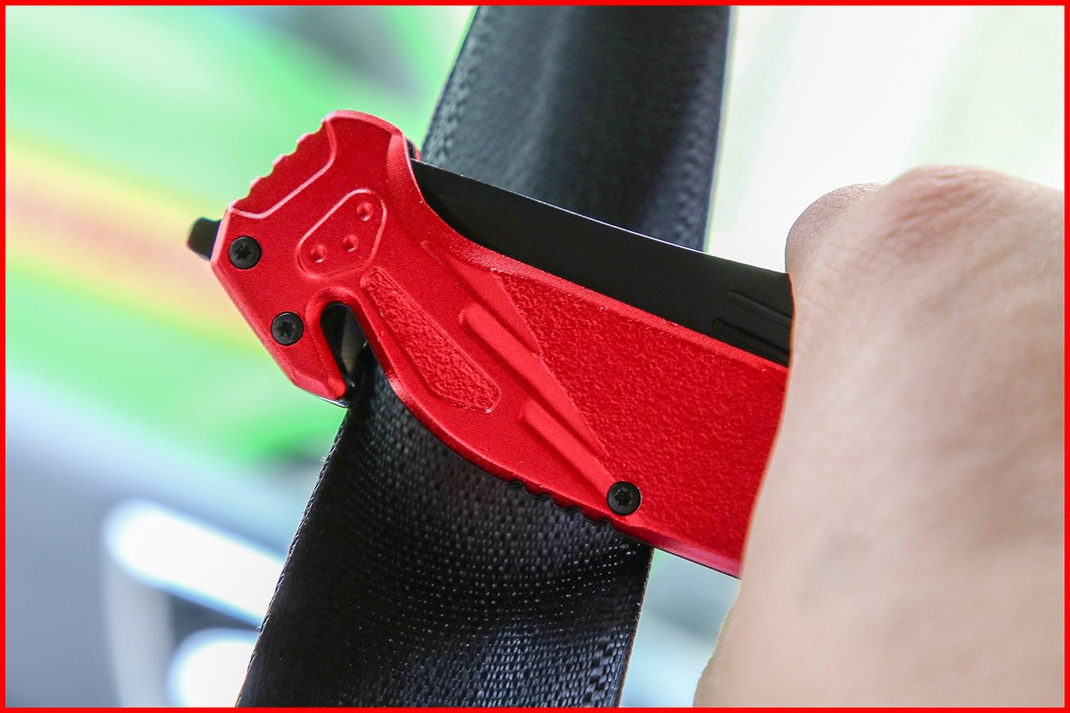 KS Tools 907.2220 Cuchilla plegable con seguro y cortador de cinturones
