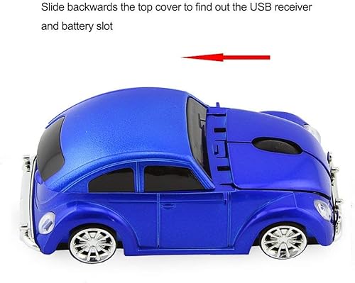 Vista 26 de Ratón inalámbrico para coche deportivo, ratón óptico 3D para computadora portátil de escritorio, ratones de computadora para JKC (negro)