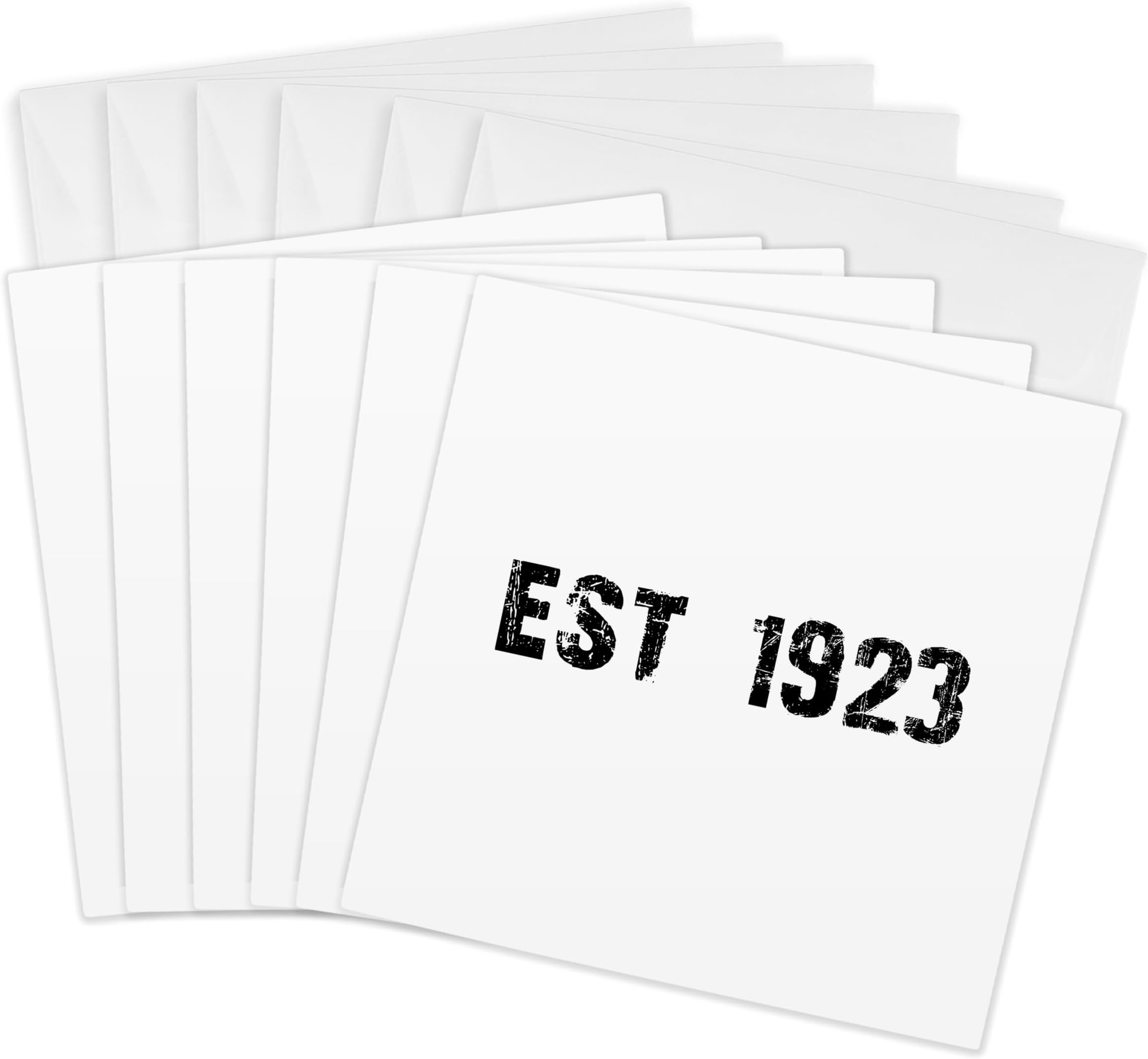 3dRose3dRose Greeting Cards - Grunge Est Established in 1923 - Twenties Baby Born Child of the 1920s - Personal custom birth year - 6 Pack - Typography