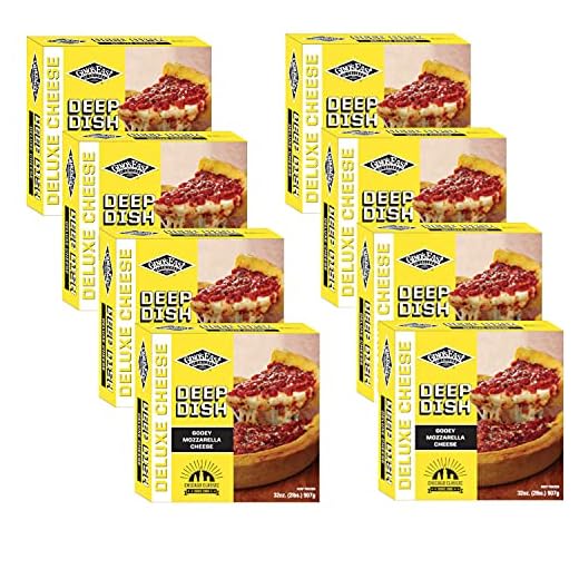 Gino's East of Chicago Authentic Deep Dish Pizza Cheese | By Gourmet Kitchn - 8 Boxes (32 oz. Each Box) (8 Pack)