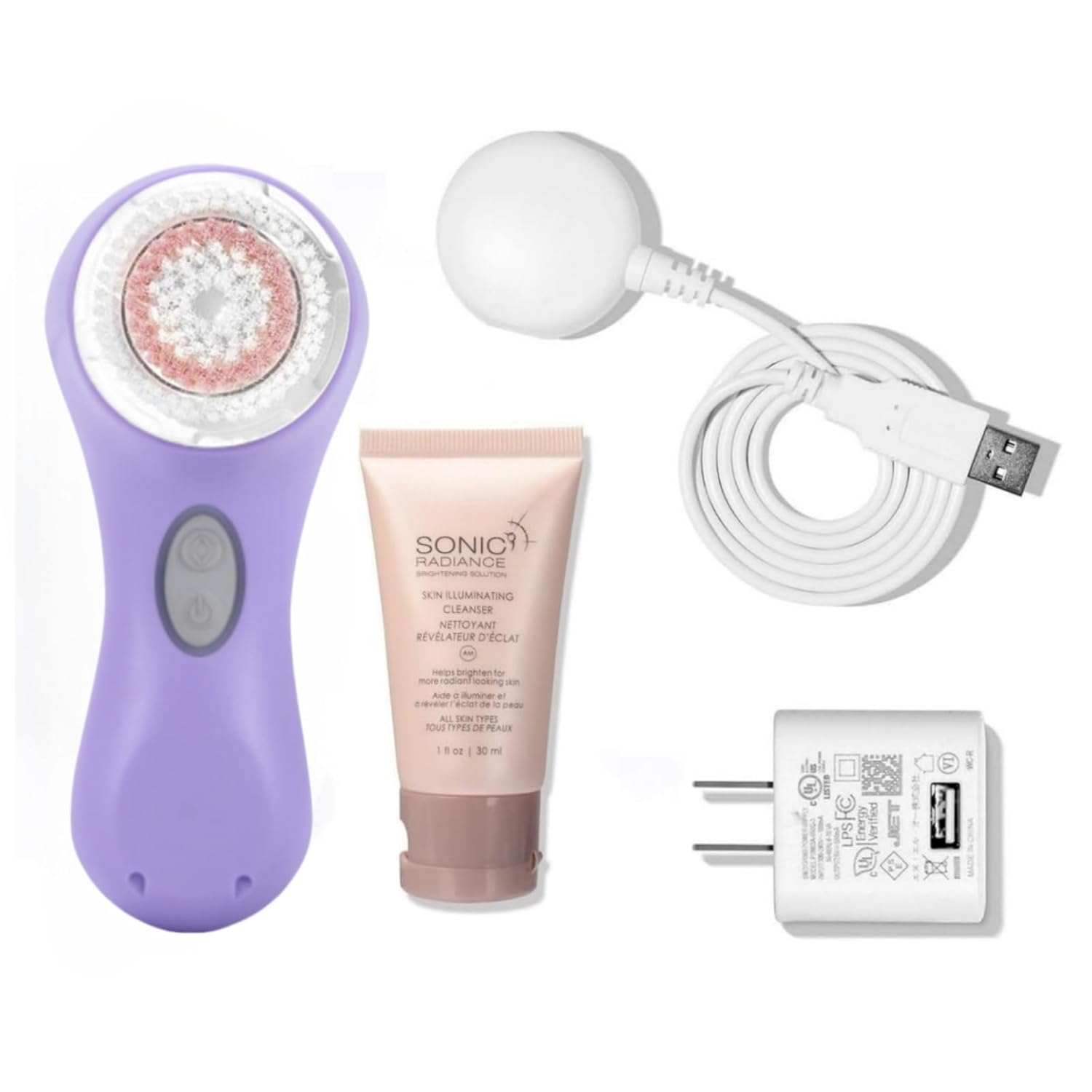 Facial Cleansing Device Mia 2 Mini Version, Whitening, with Replaceable Brush Head (Lavender)