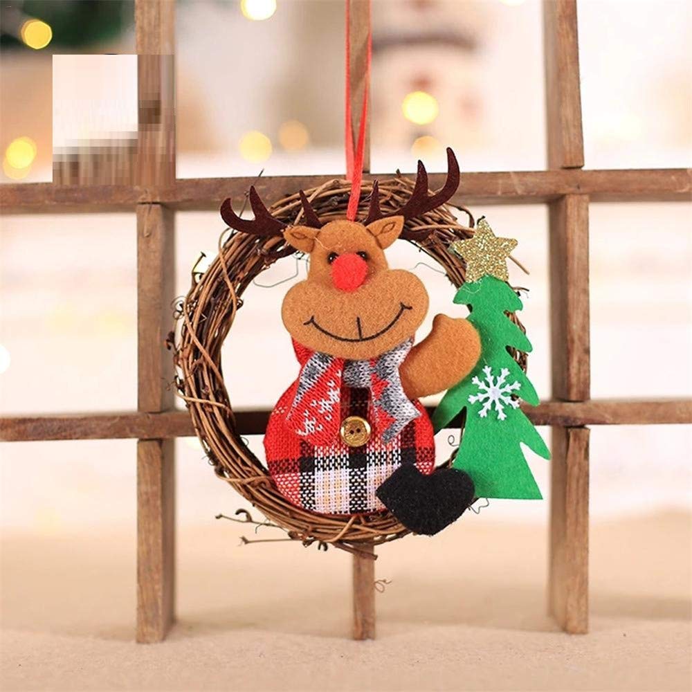 Guirlande De Noël Porte Suspendue Figurine Rotin Arbre De Noël Décoration Party Creative 3