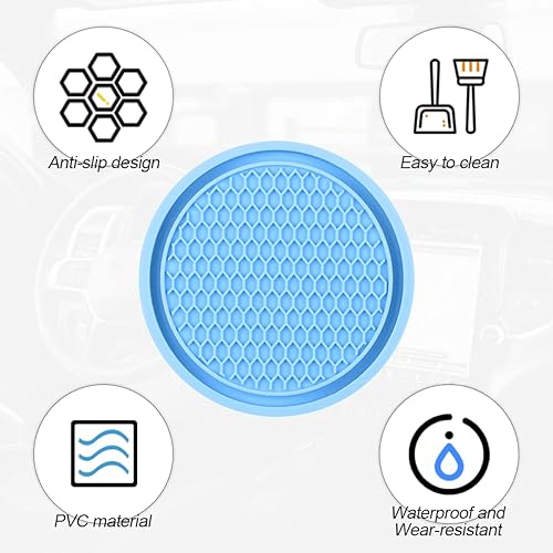 Miniatura 3 de Paquete de 4 portavasos para automóvil, 2.75 pulgadas de diámetro, antideslizante, universal, duradero, adecuado para la mayoría de interiores de