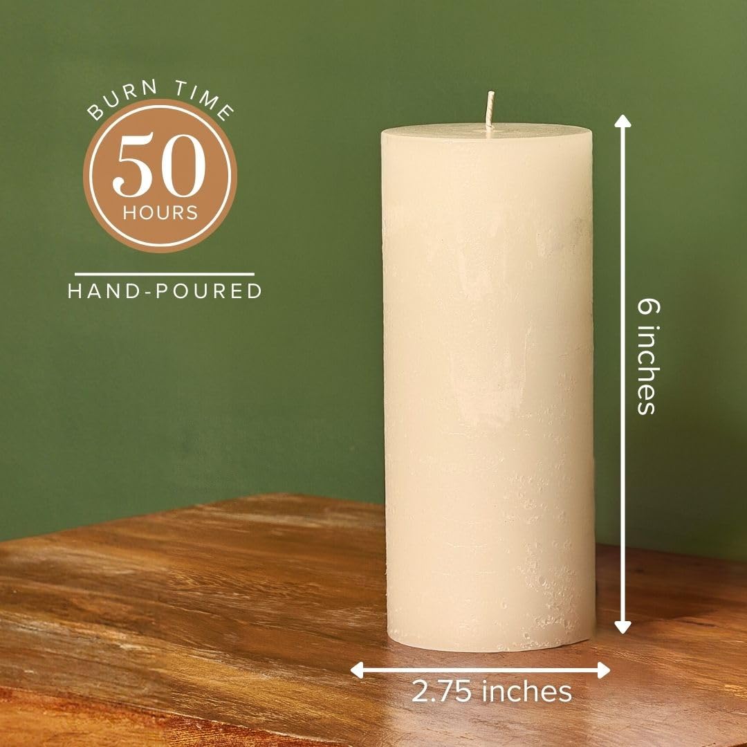Amazon.co.jp: Simply Soson 素朴な3x6 アイボリーピラーキャンドル3個