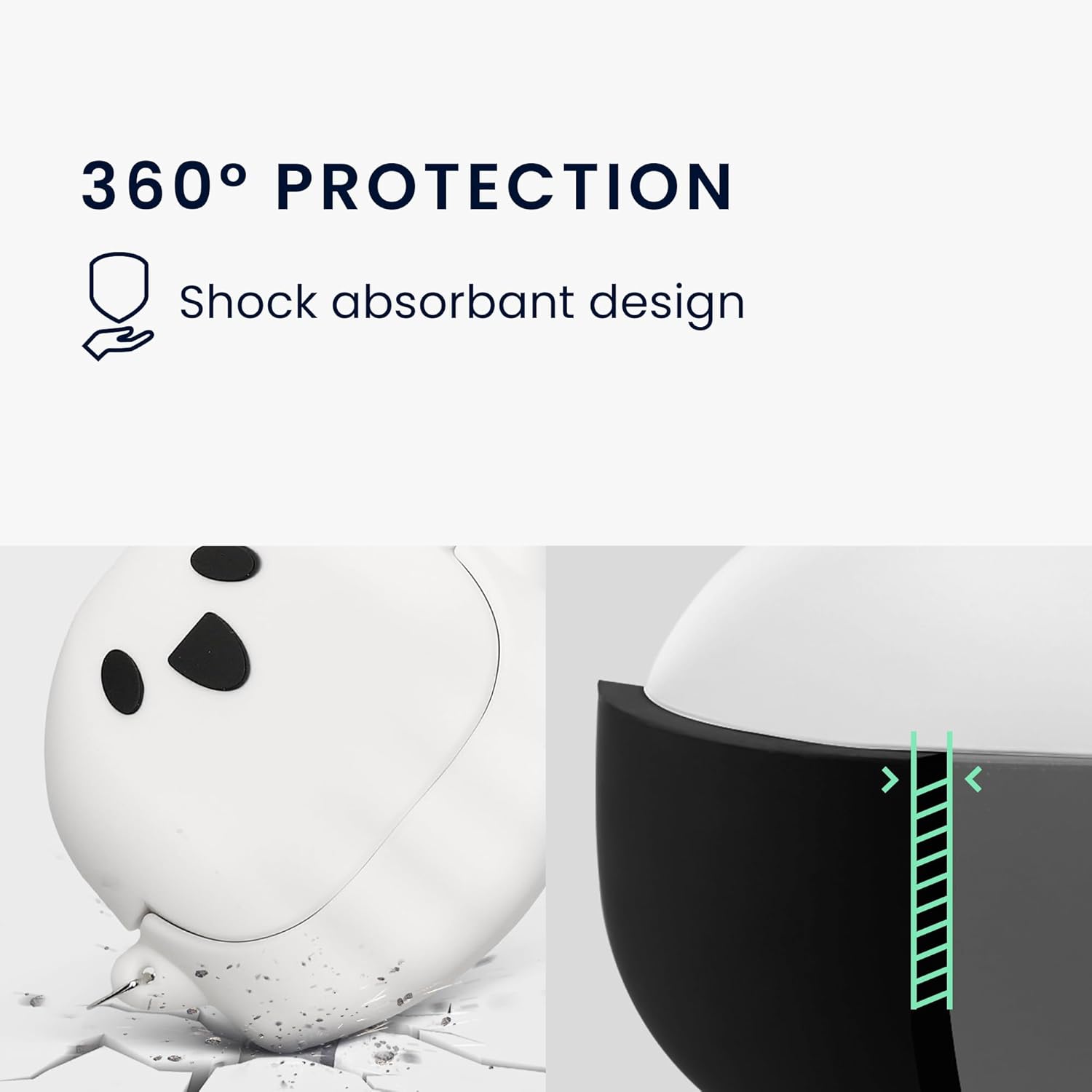 kwmobile Silicone Case Compatible with Anker Soundcore Liberty 4 NC Case Cover - Ghost White/Black - Image 3