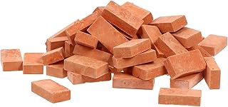 DOITOOL 50pcs Miniature Bricks Red Dollhouse Building Brick 1 16 Scale Mini Brick Model Sand Table House Building Bricks Accessories