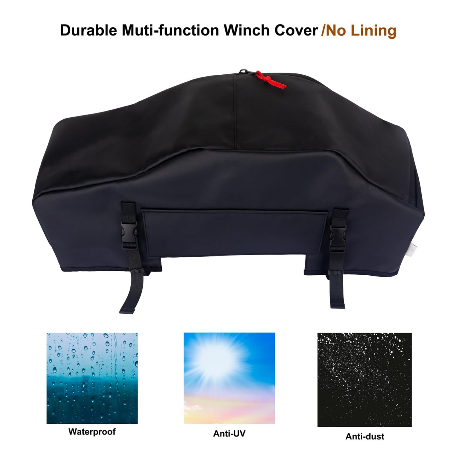 Winch Cover, Impermeable Protective Guard, Heavy-Duty Winch Shield, 21,77 x 10,12 pulgadas, resistente al agua UV Protección Accessory, diseño de tejido para camping, viaje y aventura