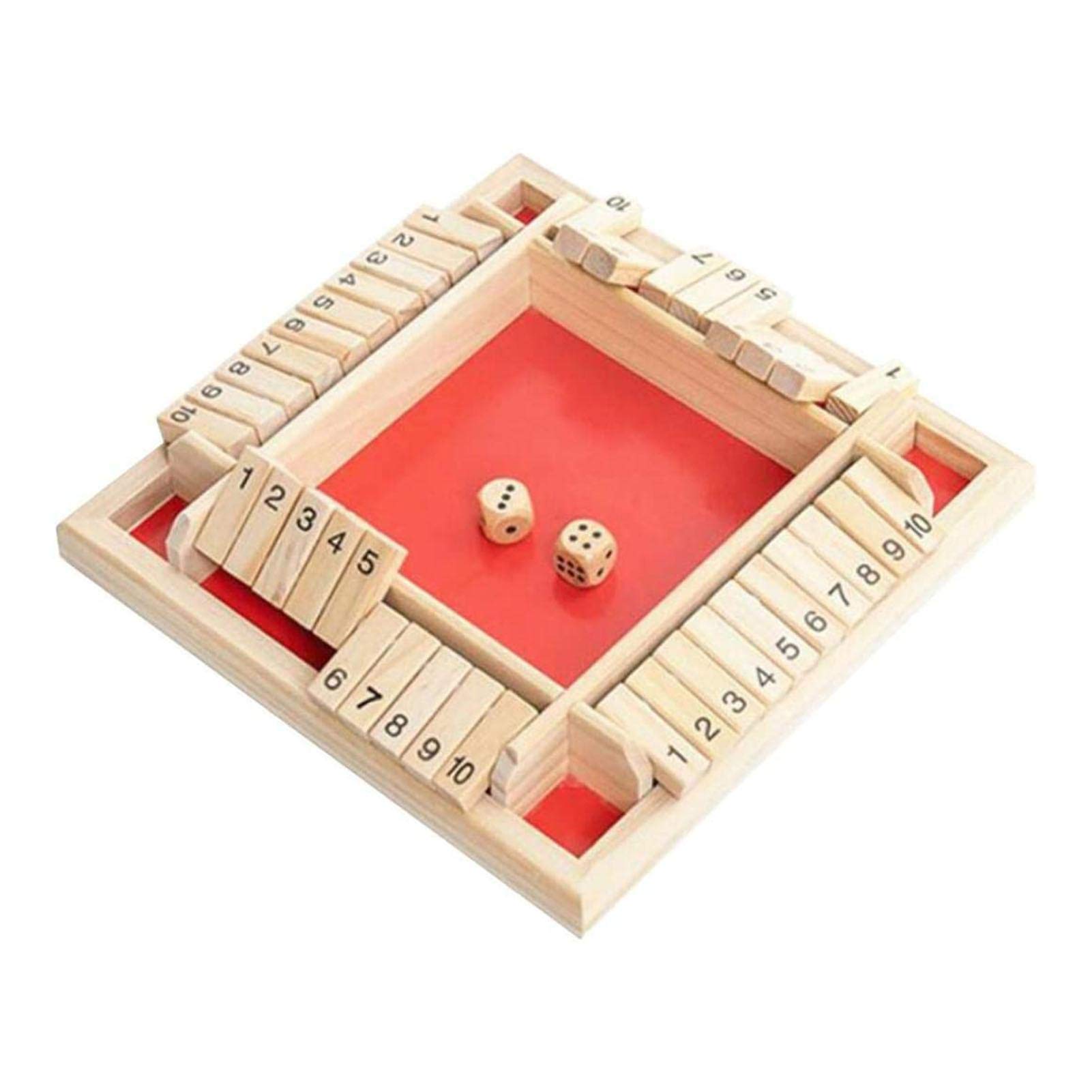Buy Shut The Box Dice Game Wooden 4 Player, Mathematic Traditional