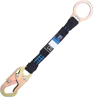 18 Inch D Ring Extender with Galvanized Steel Self Locking Snap Hook and O