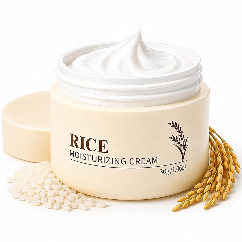 Creme facial hidratante de arroz com extrato de ceramida Vienflona, 30 g