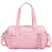 LEDAOU Dance Bag for Girls, Initial Ballet Duffle, Travel and Overnight Bag | 13-inch personalized dance duffle with 2 compartments, wet-dry pocket and adjustable strap for travel, overnights and gifts.