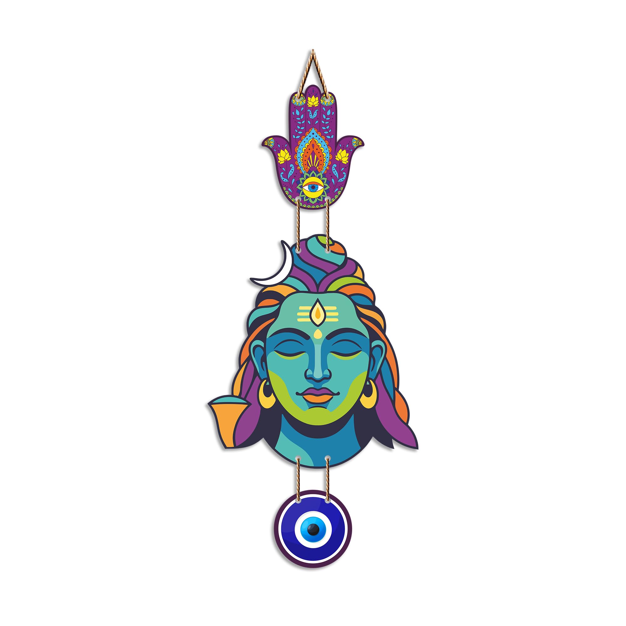 Lord Shiva Evil Eye Wall Hanging - Spiritual Home Decor -5