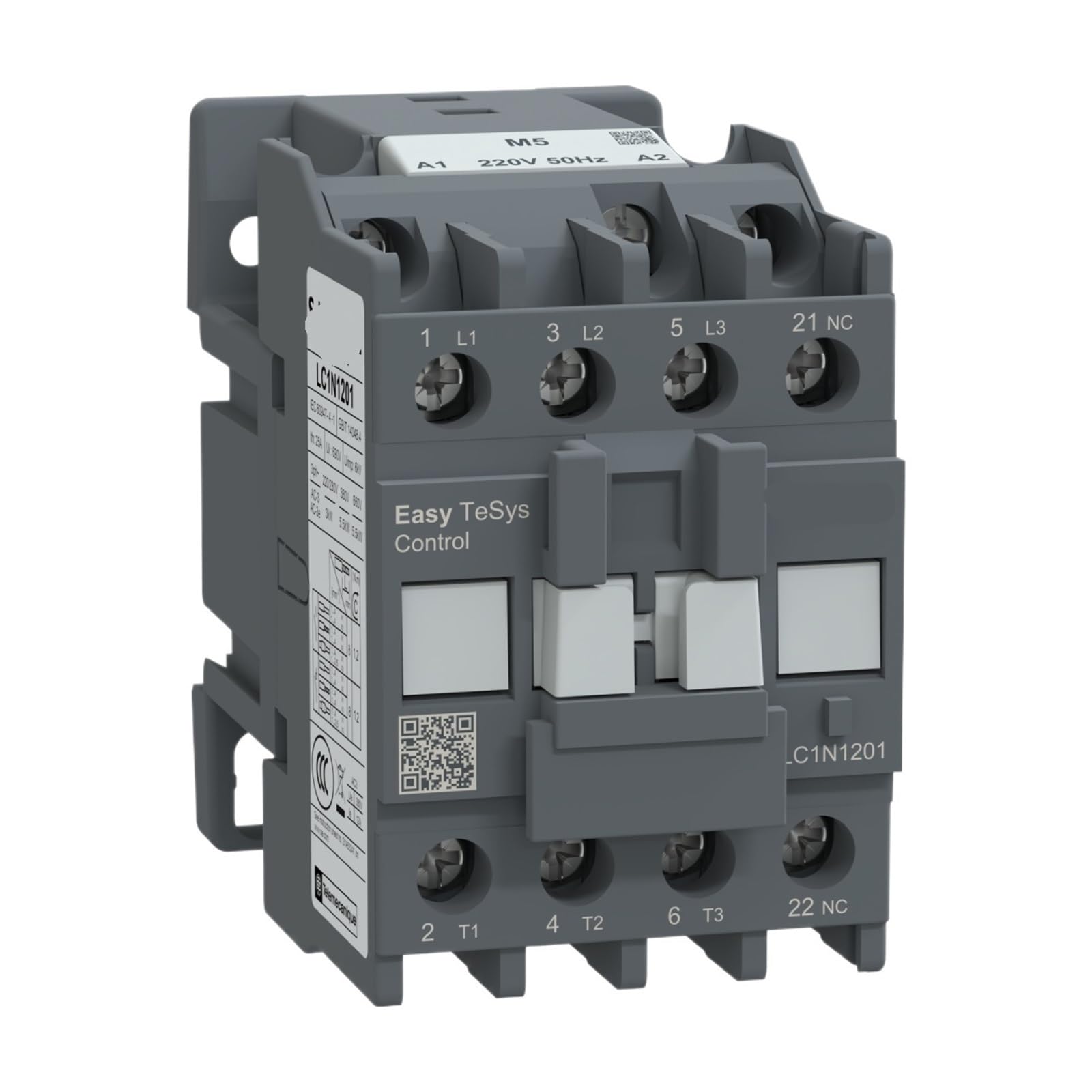 Contacteur alternatif 12A LC1E1201M5N relais de puissance tripolaire rail DIN
