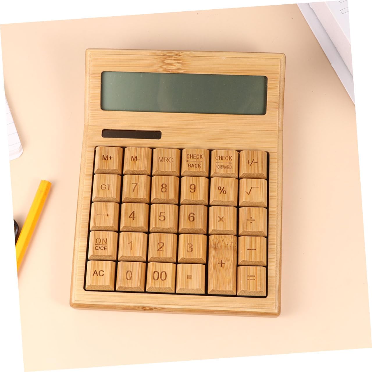 Portable Solar Calculator 29-Key Basic Electronic Calculator with Tilted Display for Office and School Use