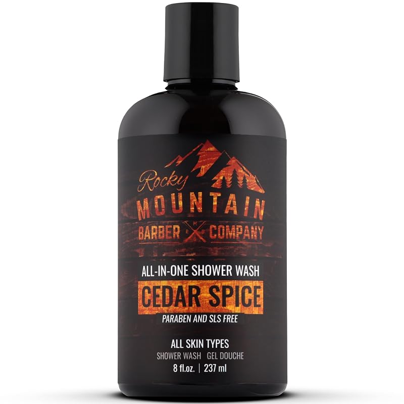 Rocky Mountain Barber Company Sabonete Líquido Corporal Cedar Spice, 240 mL