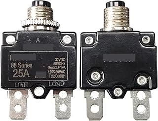 88 Series 25A Straight PIN Metal Nut Circuit Breaker Manual Reset Thermal Overload Protector Switch 2Pcs (Size : Waterproof Cover)