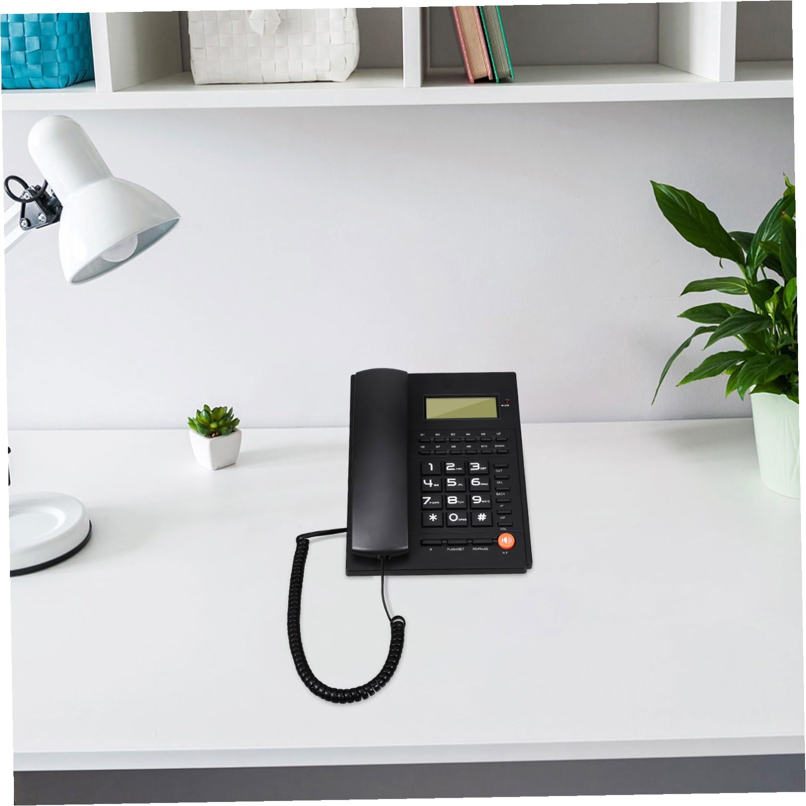 Telefono Scrivania con per Ufficio e Casa Pulsanti Grandi e Display Chiaro Telefono Cablato Resistente per Anziani Professionale per Comunicazioni Affidabili