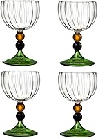 Vista 1 de Juego de copas de vino creativas de grano vertical, copas de champán, cócteles, tazas de café, cristalería para el hogar, bar/fiesta, verde, 4