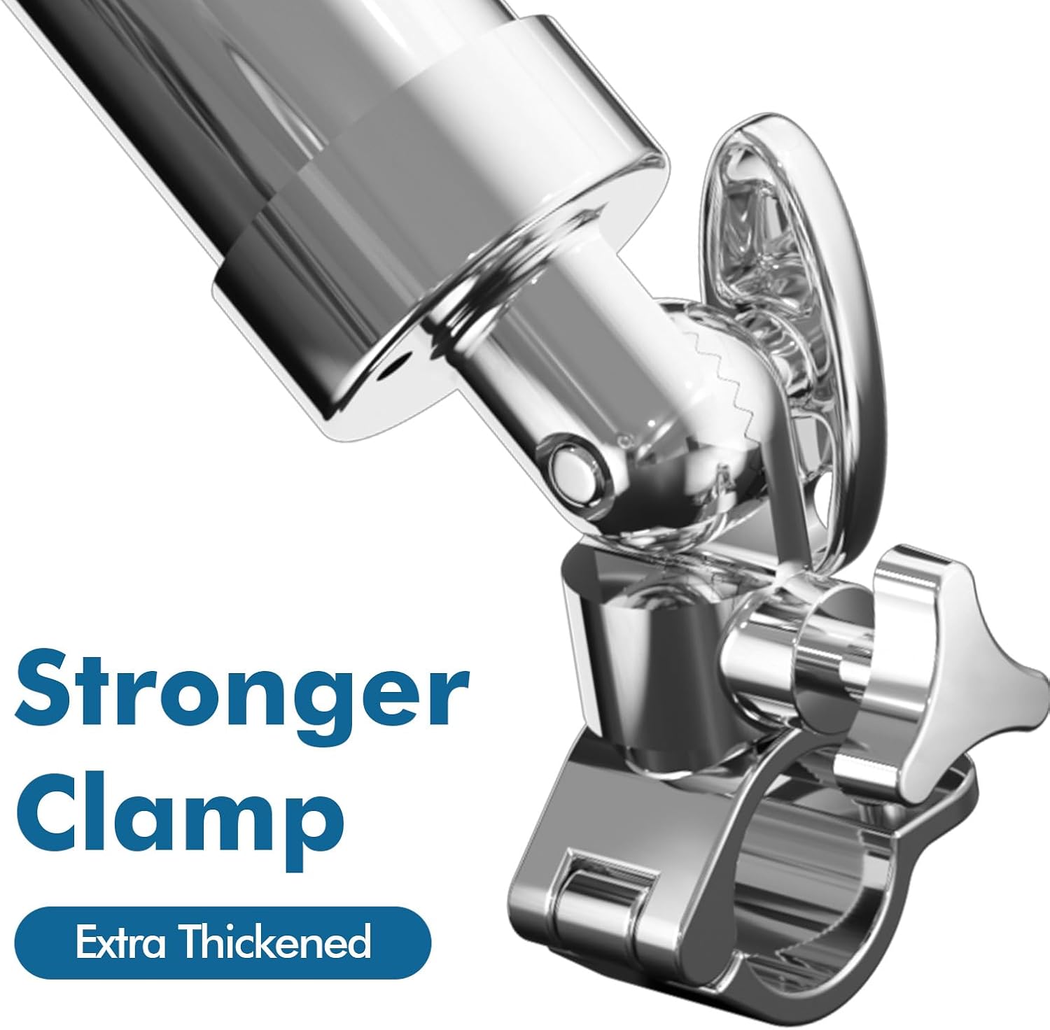 Boat Rod Holders 316 Stainless Steel 2 Pack , 360 Degree Rotating Adjustable Rail Mount Fishing Pole Rod Holders for 7/8", 1", 1-1/4" Rail, Clamp on Rod Holder for Fishing Boat