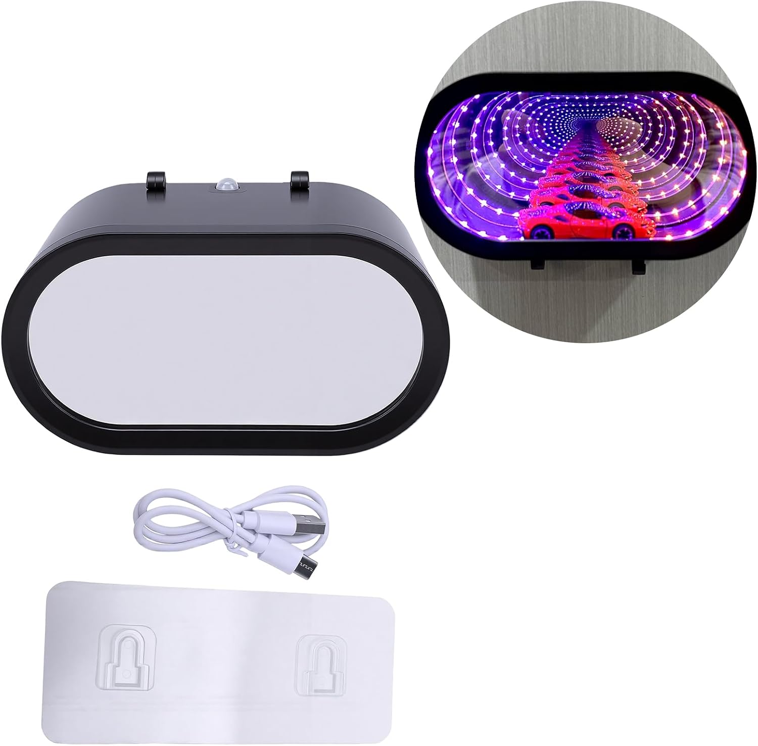 LICAEVEY RGB LED Car Garage Key Holder with Infinite Reflection Tunnel
